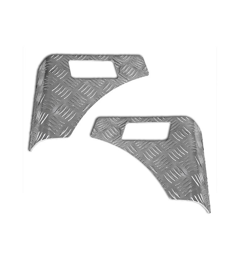 Front diamond plate corner guards for Suzuki Samurai, left and right pair