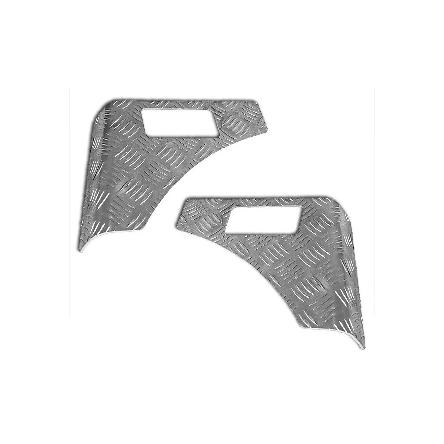 Front diamond plate corner guards for Suzuki Samurai, left and right pair