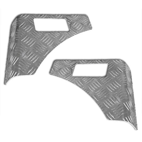 Front diamond plate corner guards for Suzuki Samurai, left and right pair